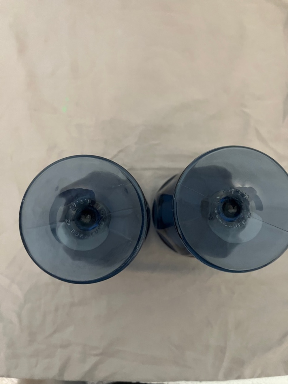Libbey Vtg Duratuff Gibraltar Goblet Tumbler Dusky Blue 12oz USA 7" Set of 2 - Picture 3 of 5
